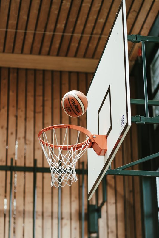 Basketball am Korb beim Knightsday
